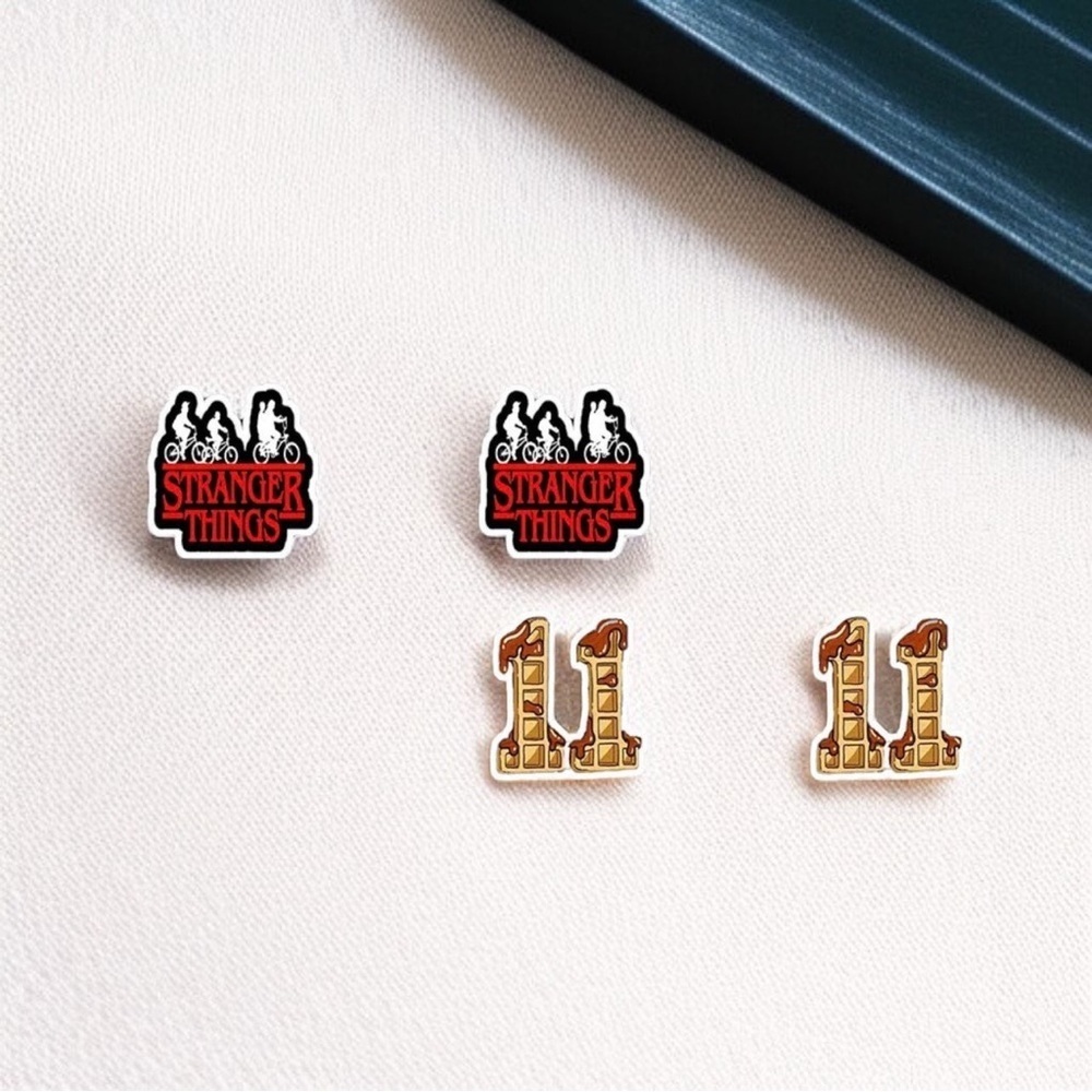 Stranger Things Studs: Elevate Your Style from Hawkins to Hip! NWT Studs - Picture 1 of 16